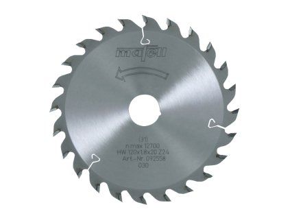 Mafell | Pilový kotouč-HM 120 × 1,2/1,8 × 20 mm, Z 24 WZ – univerzální pro dřevo