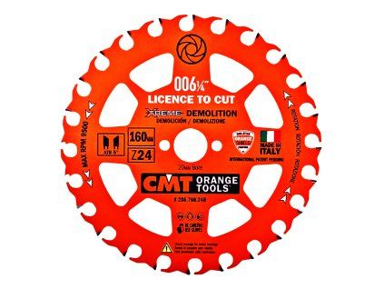CMT XTreme | Pilový kotouč na demoliční práce ø 160 mm Z24 HW