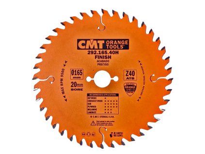 CMT| Pilový kotouč pro finální příčný řez ø 165/20 mm Z40 WZ/ATB