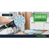 Banner Festool ROTEX 150 – excentrická bruska s odsáváním, akce 2600 Kč cashback, logo Festool